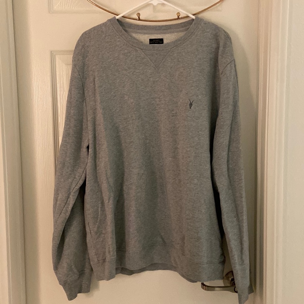 AllSaints Men’s Raven Crew Neck in Mark Grey Size XXL (fits closer to an XL)
